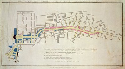 Plan of proposed street running from Charing Cross to Portland Place, 1848 by English School